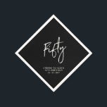 Cheers Fifty  | Modern Adult 50th Birthday Party Napkin<br><div class="desc">This custom paper napkin will add stylish detail to your special celebration. This 50th birthday napkin design features simple chic lettering "Fifty" with custom text. Matching invitations and party supplies are available in my shop BaraBomDesign.</div>