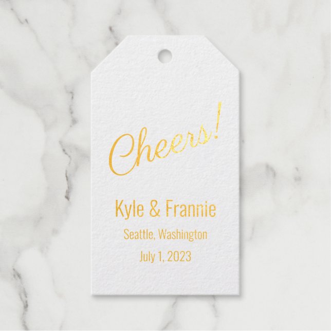 Cheers! Foil Personalized Favour Tags (Front)