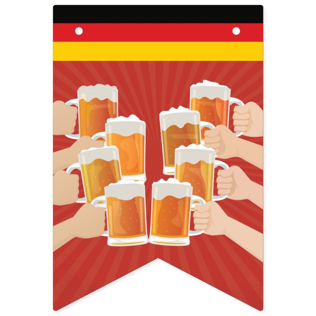 Cheers for Oktoberfest! Beers for Everyone! Bunting Flags (First Flag)