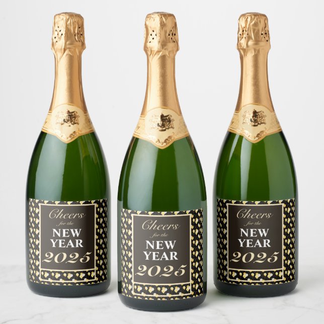 Cheers for the New Year New Years Eve 2025   Sparkling Wine Label (Bottles)