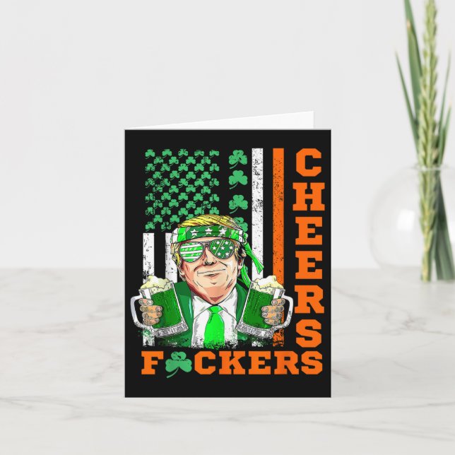 Cheers Forers St Patricks Day Funny Beer Drinking Card (Front)