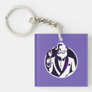 Cheers from Santa - Elegant Holiday Toast Keychain