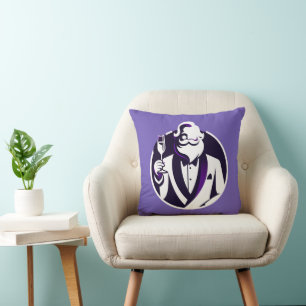 Cheers from Santa - Elegant Holiday Toast Throw Pillow