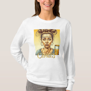 Cheers Funny Lady Holding a Tap Beer T-Shirt