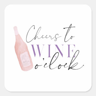 Cheers Funny Wine Party Square Sticker