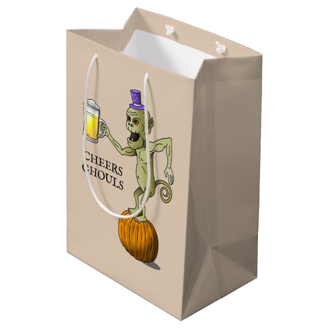 Cheers Ghouls Halloween Medium Gift Bag (Back Angled)
