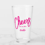 Cheers Girls Galentines Glass<br><div class="desc">Cheers Girls Galentines Glass
Pink,  Fun and amazing personalized GLASS for a memory party!</div>