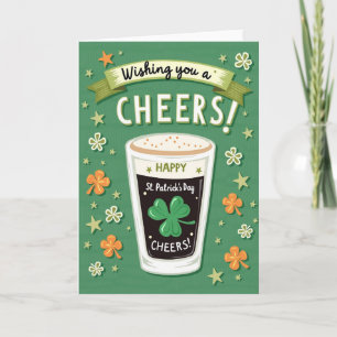 Cheers Glitter Texture St Patricks Card
