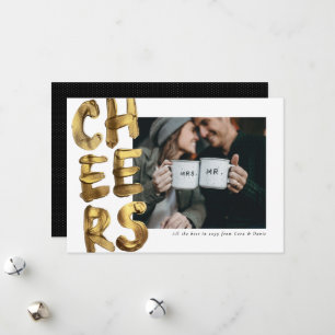 Cheers gold happy new year photo holiday card