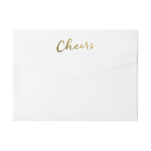 Cheers Gold Script Wrap Around Label