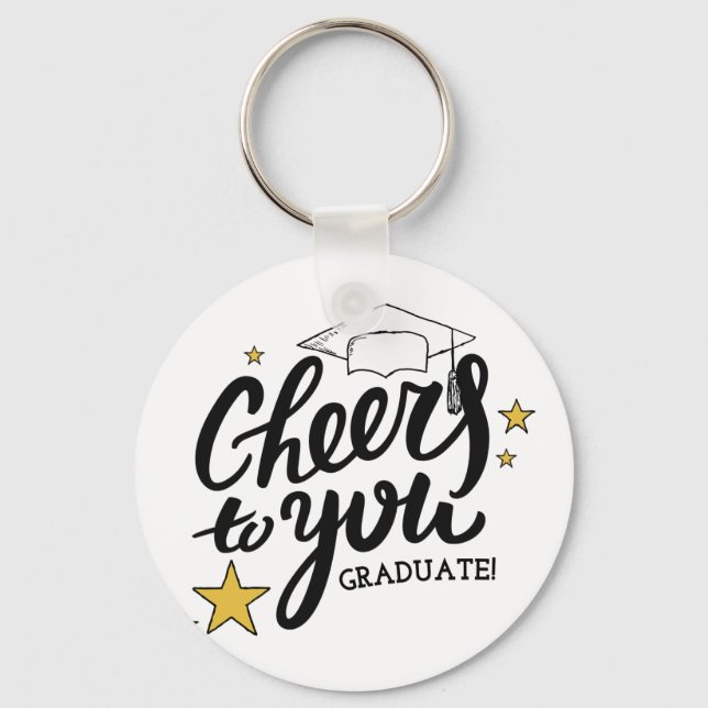Cheers Graduation Graphics Best Graduation Party Keychain (Front)