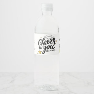 Cheers Graduation Graphics Best Graduation Party Water Bottle Label