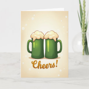 Cheers Green Beer Mugs Card