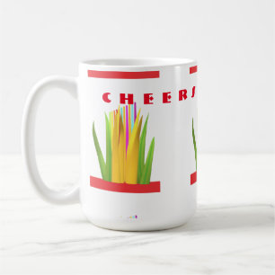 Cheers greeting design with modern art graphics coffee mug