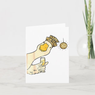 Cheers Happy New Year 2026 Goose With Champagne Di Card