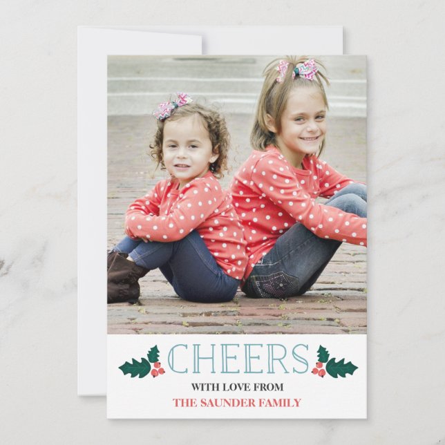 Cheers Holiday Photocard Greetings (Front)