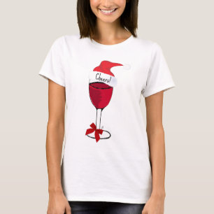 Cheers! HOLIDAY RED WINE PRINT by jill T-Shirt