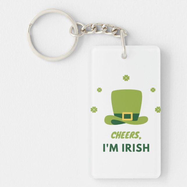 " CHEERS I M IRISH" PORTE - CLÉ ACRYLIQUE DOUBLE C (Devant)