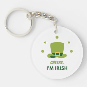 " CHEERS I M IRISH" PORTE - CLÉ ACRYLIQUE DOUBLE C