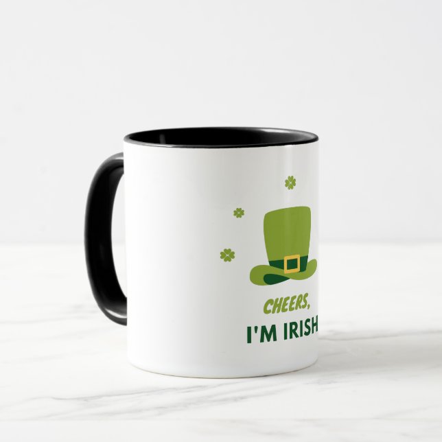 "CHEERS I'M IRISH" TWO TONE MUG. MUG (Front Left)