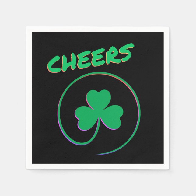 Cheers Ireland Irish Clover Shamrock St Patrick's Napkin (Front)
