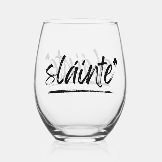 Cheers Irish Sláinte Wine Glass