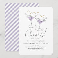 Cheers Lavender Purple Housewarming Cocktail Party