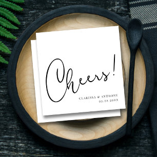 Cheers Lettering Hand Art: Expressive and Bold Napkin