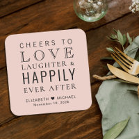 Cheers Love Laughter Happily Ever After Wedding