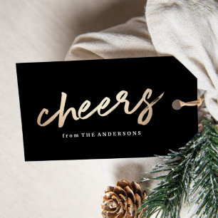 Cheers Luxe Holiday Gift Tag