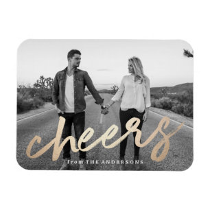 Cheers Luxe Holiday Photo Magnet