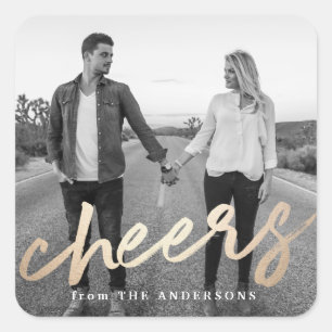 Cheers Luxe Holiday Photo Stickers