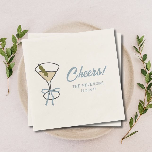 Cheers Martini Chic Personalized Wedding Napkins (Cheers Martini Chic Personalized Wedding Napkins
)