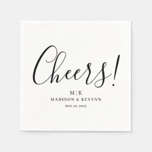 Cheers  Minimal and Chic   Wedding Napkins