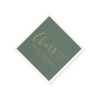 Cheers Minimalist Sage Green Gold Custom Wedding