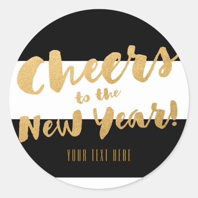Cheers New Years Eve Party Chic Favour Stickers (Front)