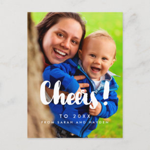 Cheers New Year's family photo Postcard