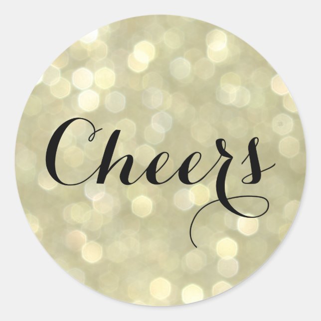 Cheers on Champagne Bubbles Sticker (Front)