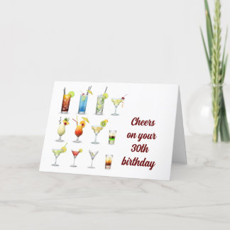 CHEERS ON YOUR **30th BIRTHDAY** Card