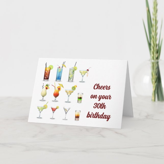 CHEERS ON YOUR **30th BIRTHDAY** Card (Front)