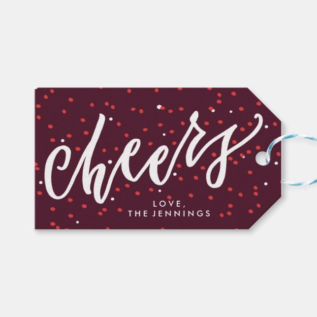 Cheers Personalized Holiday Gift Tag (Front (Horizontal))