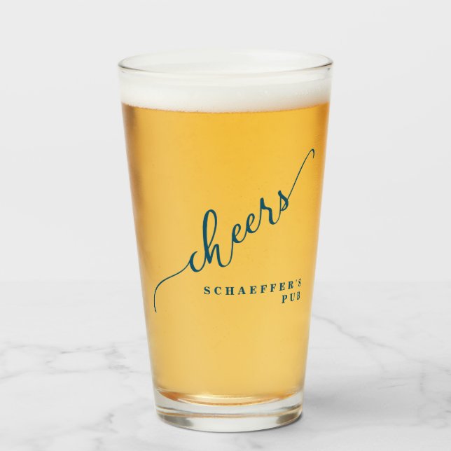 CHEERS!  Personalized Pub  Glass (Front Filled)