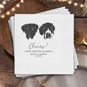 Cheers Pets Custom Hand Drawing Wedding Napkin