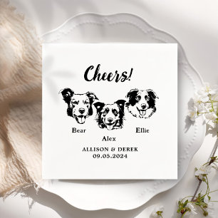 Cheers Pets Custom Hand Drawing Wedding Napkin