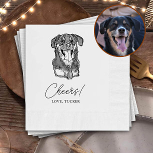 Cheers Pets Custom Hand Drawing Wedding Napkin