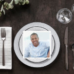 Cheers photo birthday party napkin<br><div class="desc">Personalize and add a his name.  Text overlay: Cheers to</div>