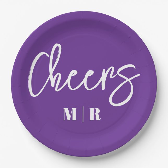 Cheers purple paper plate (Front)