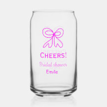 Cheers purple pink bow bridal shower add name 