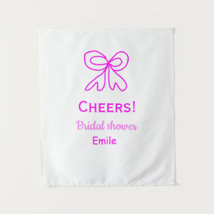 Cheers purple pink bow bridal shower add name  tapestry