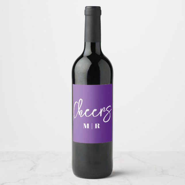 Cheers purple wine label (Front)